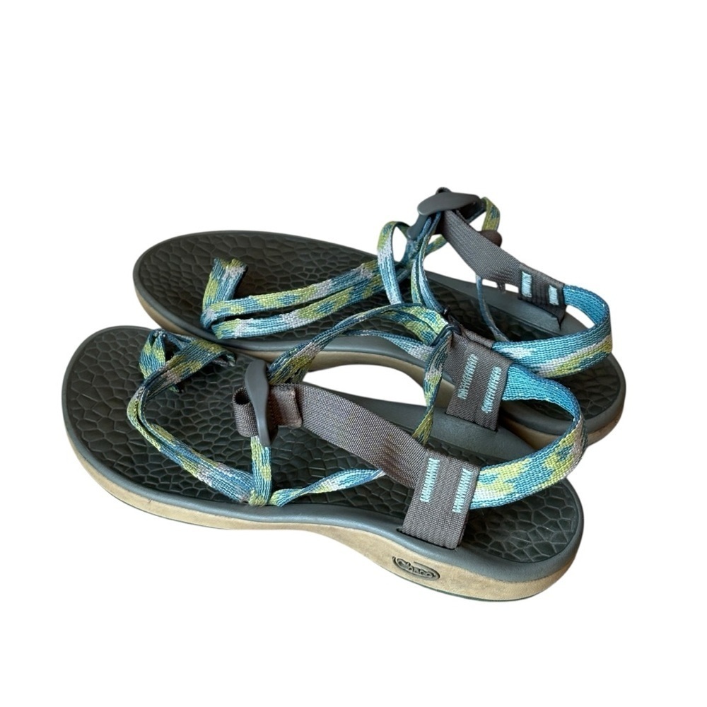 Chaco Z Cloud X2 Aqua Green Blue Toe Thong Sandals Size 9 Womens - Picture 8 of 8